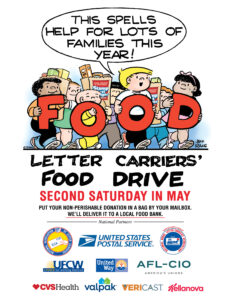 Letter Carriers' food drive flyer and information
